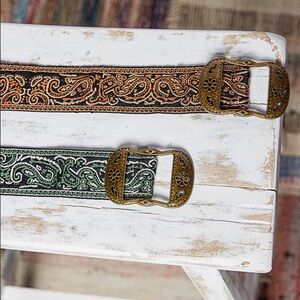 POL Paisley Embroidered Boho Belt - 47" Long Western Floral
